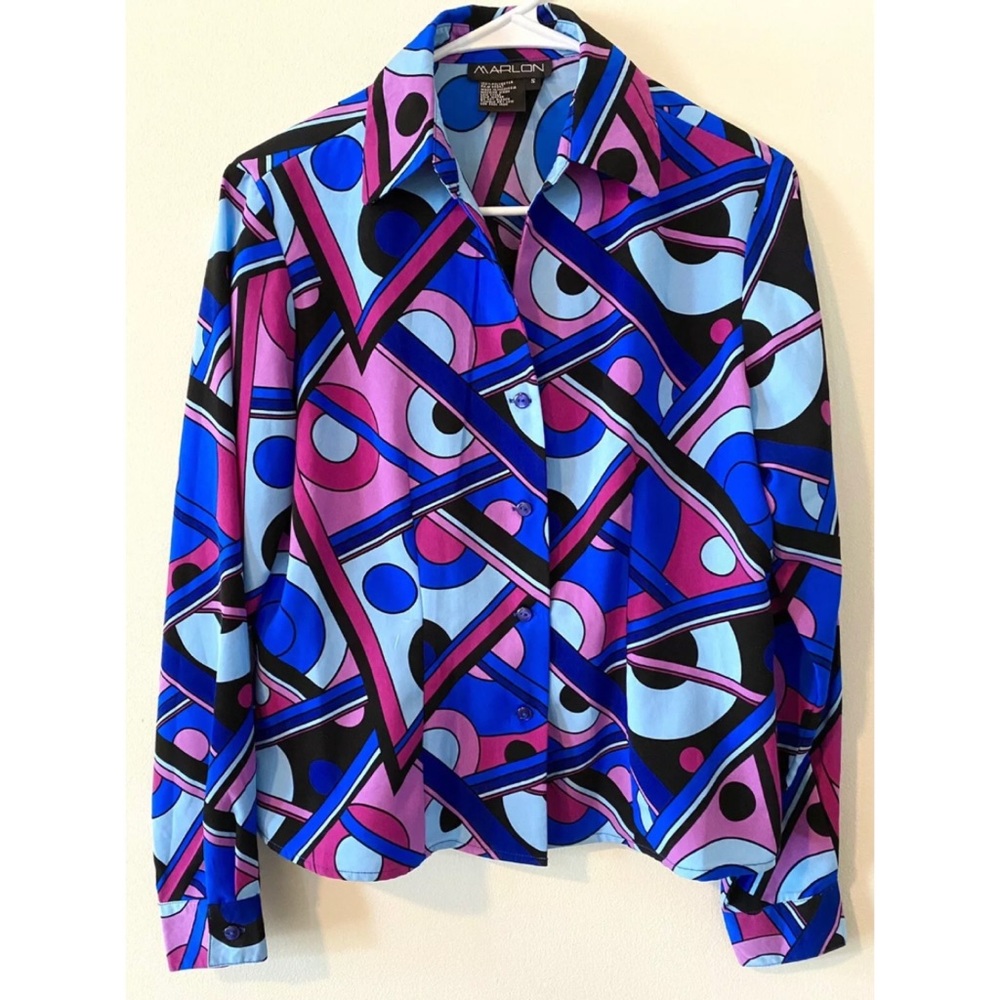 Marlon Blouse Blazer Serpent Pattern Geometric Ps… - image 1